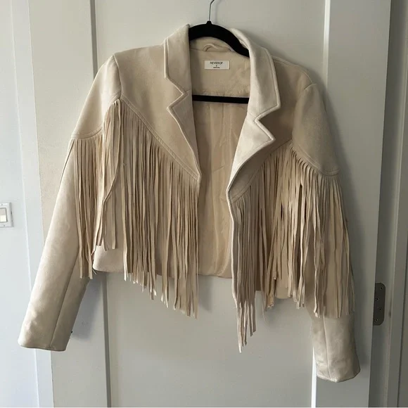 Jackets Coats Cropped Fringe Jacket Cream S Poshmark